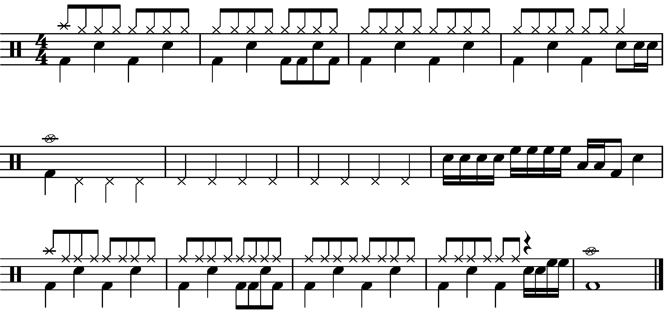 A short piece with a gap to keep time in