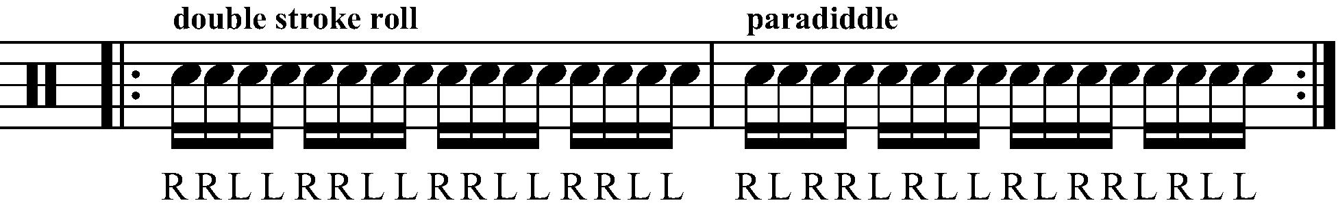 Doubles To Paradiddles As Sixteenth Notes
