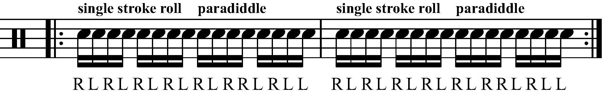 Singles To Paradiddles As Sixteenth Notes