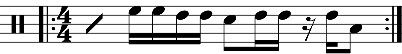 A fill using the base rhythm