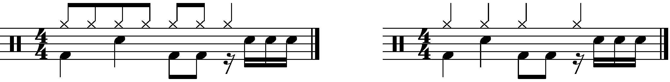 A full bar fill made of a sixteenth note grouping.