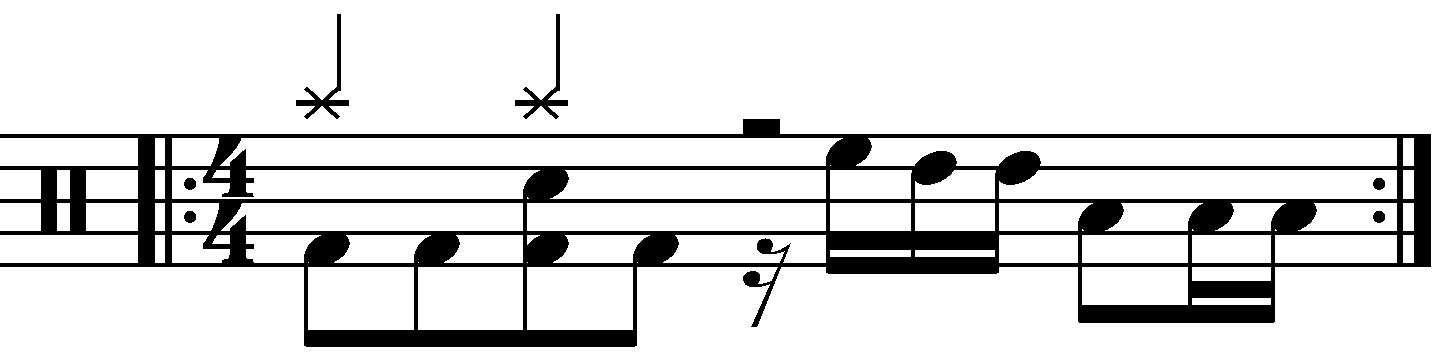 A fill using the base rhythm