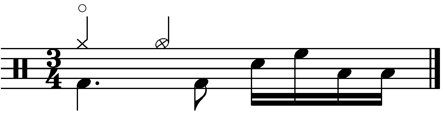 A one beat fill in 3/4