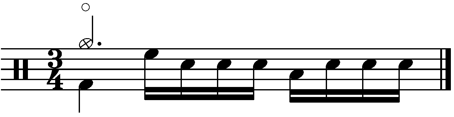 A two beat fill in 3/4