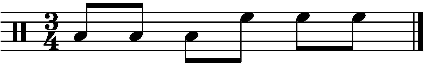A full bar 8th note fill in 3/4
