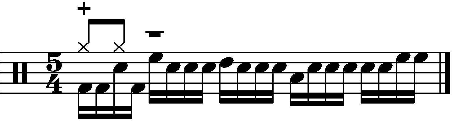 A four beat fill in 5/4