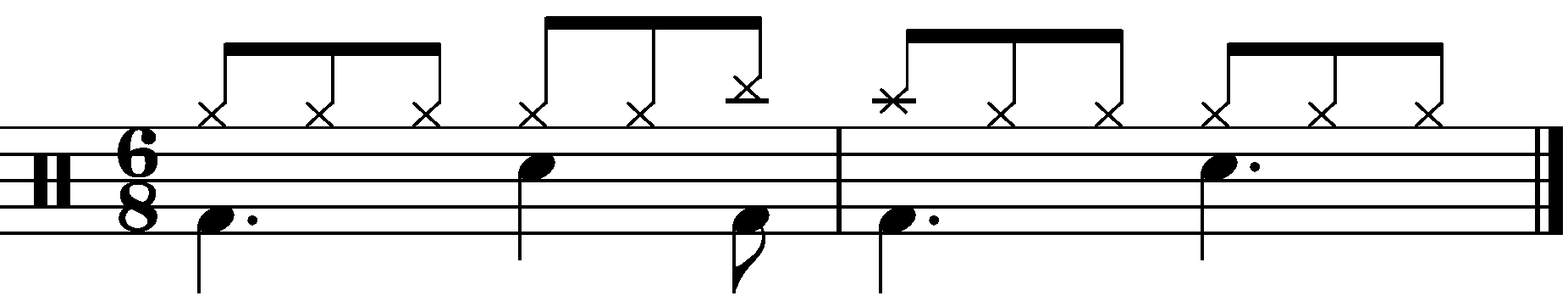 The concept applied to a 6/8 groove