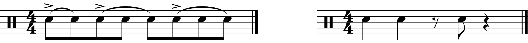 The basic syncopated rhythm for these fills.