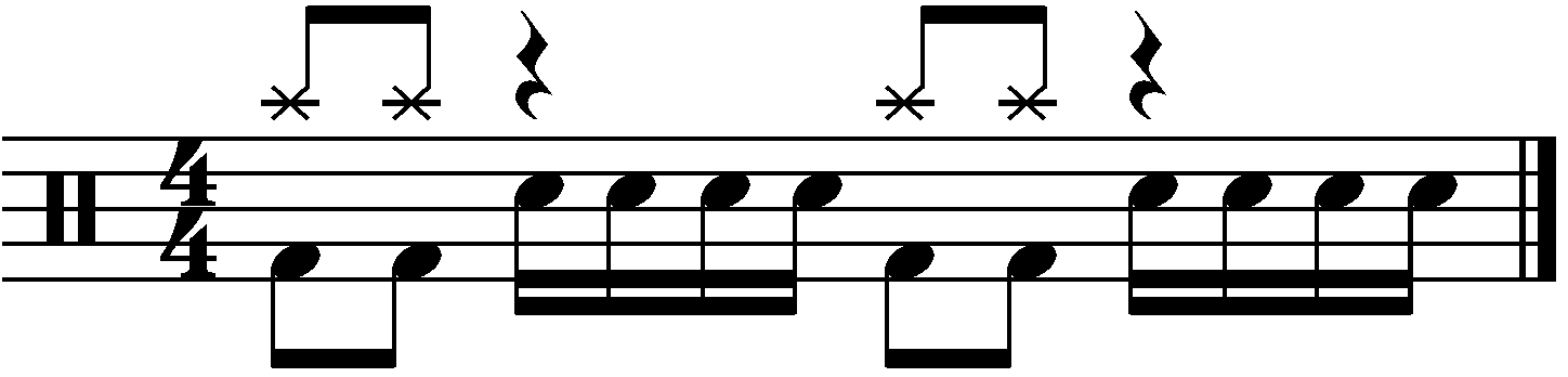 A fill with eighth note crashes