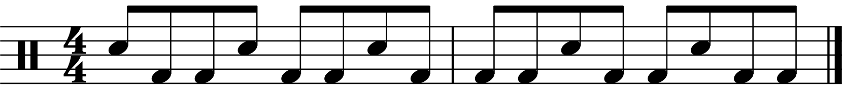 The kick and snares for this version of the groove