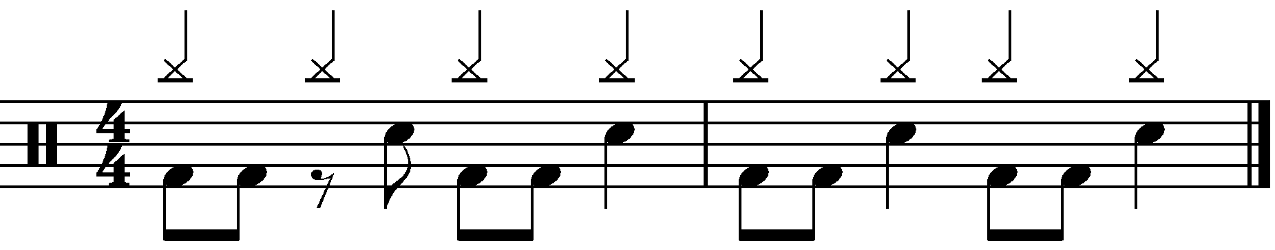 A two bar groove using displacement