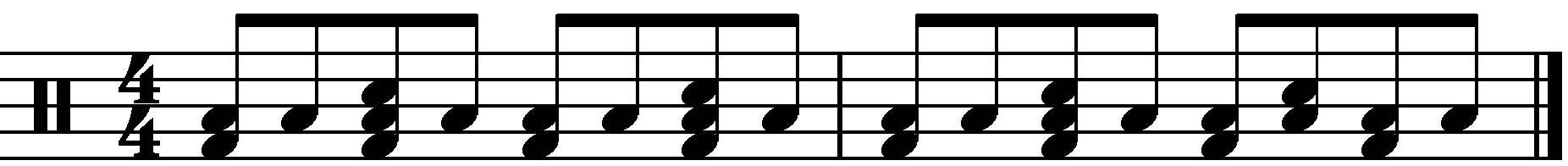 A two bar groove using displacement