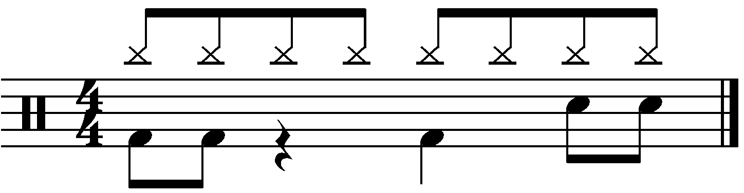 A groove with the second snare removed