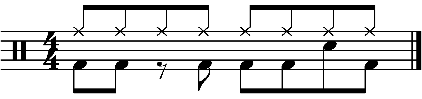 A groove with the second snare removed