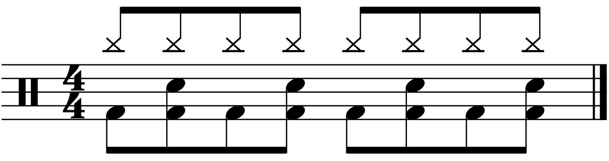 Grooves with constant eighth kicks