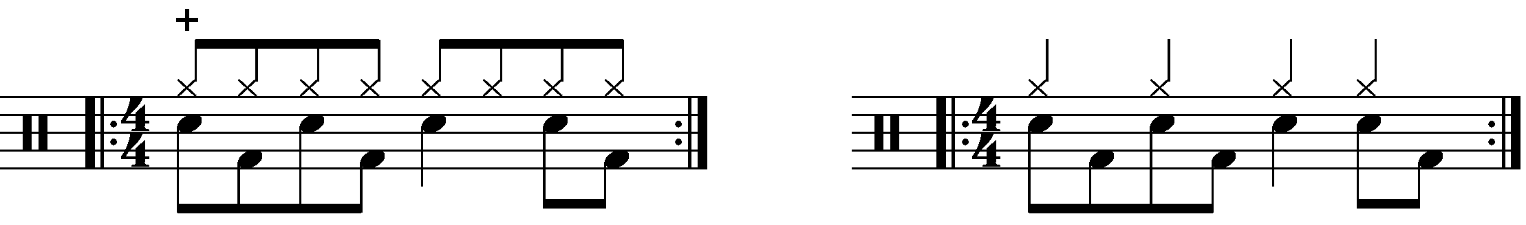 A quarter note snare groove