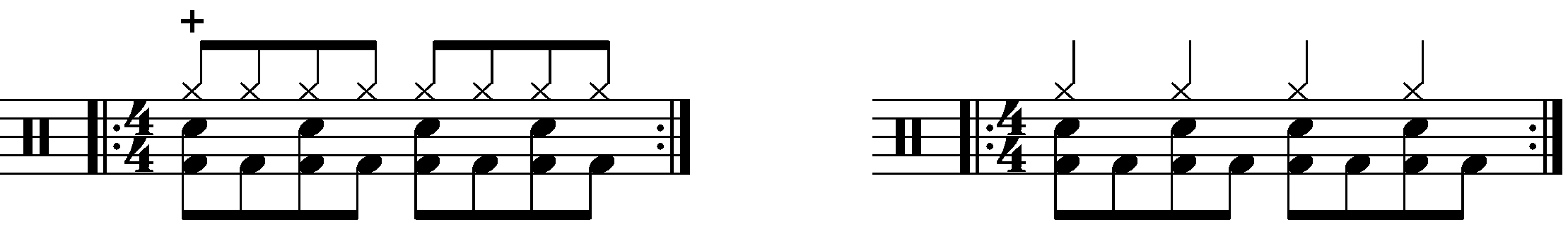 A quarter note snare groove
