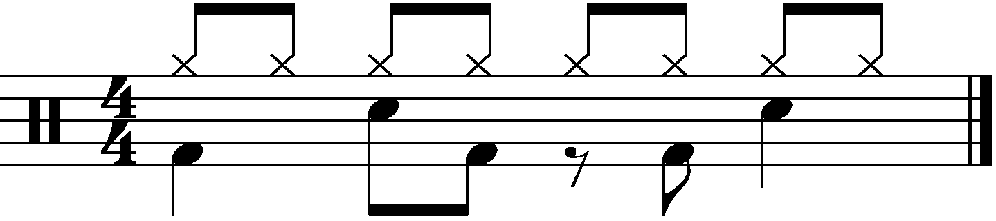 A simple groove in swing time.