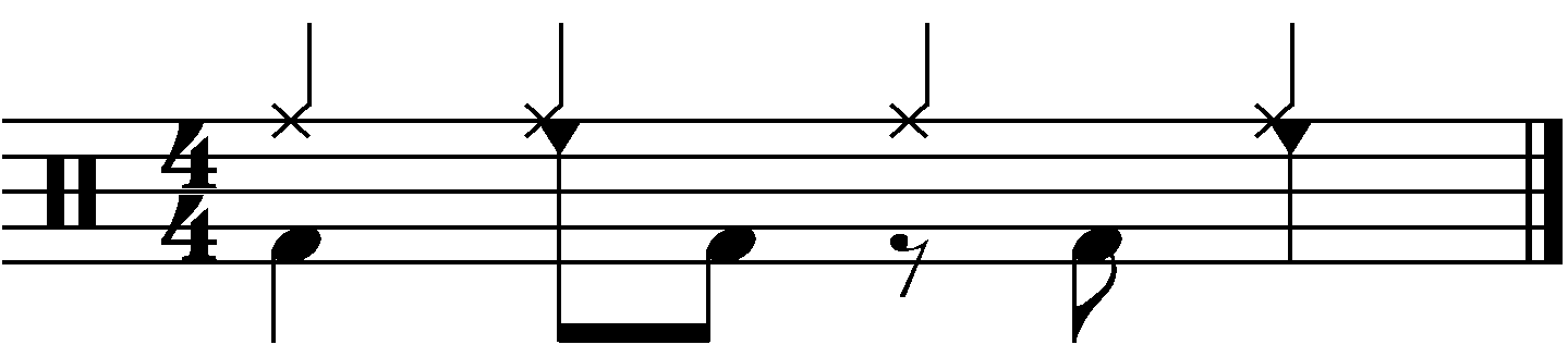 A groove with the left hand played on a cowbell
