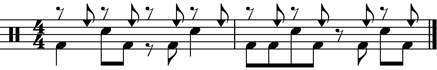 A groove with the right hand played on a cowbell