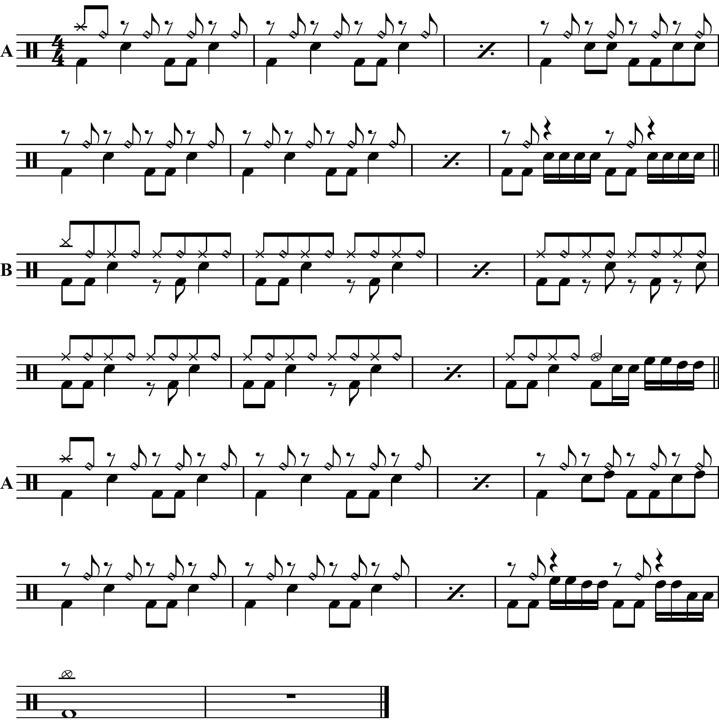 A short piece using offbeat ride bells