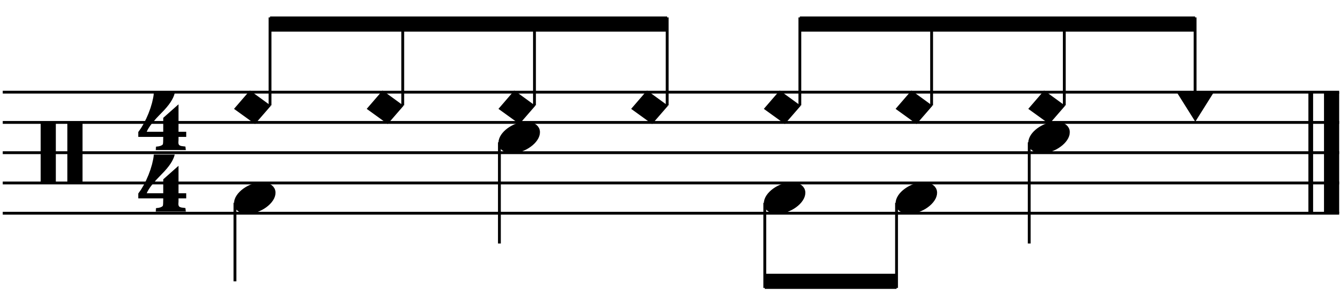 A groove with the right hand played on a shell rim