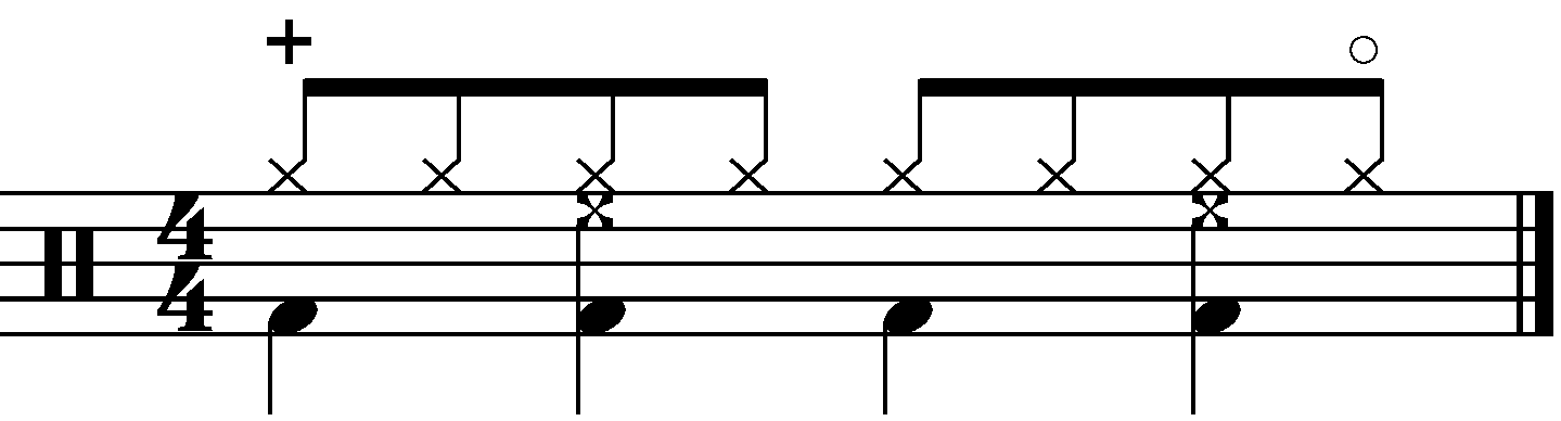 A groove with the left hand played on a tambourine
