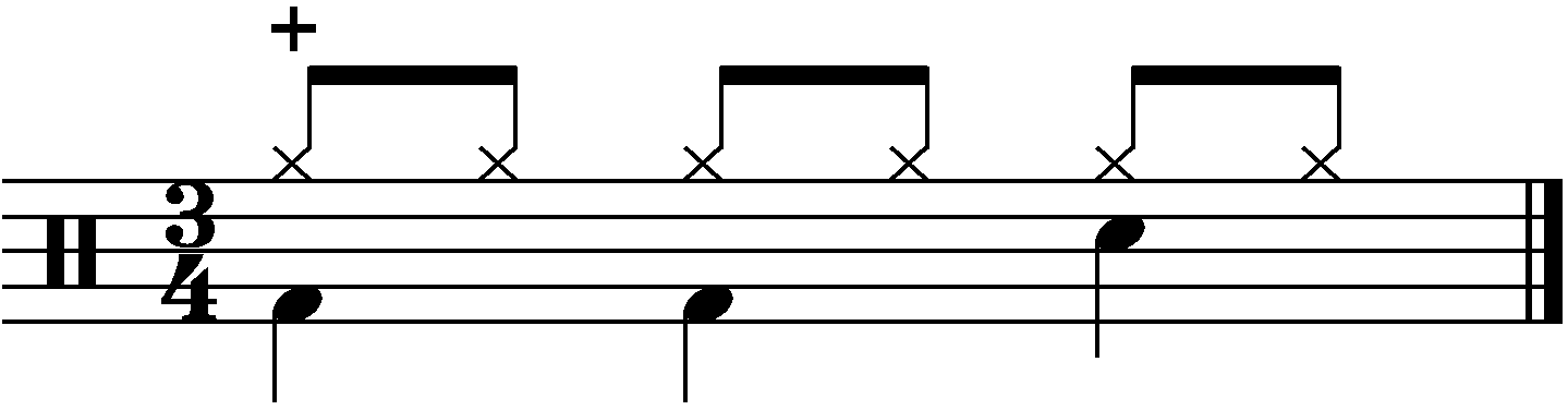 A bar of 3/4 groove.