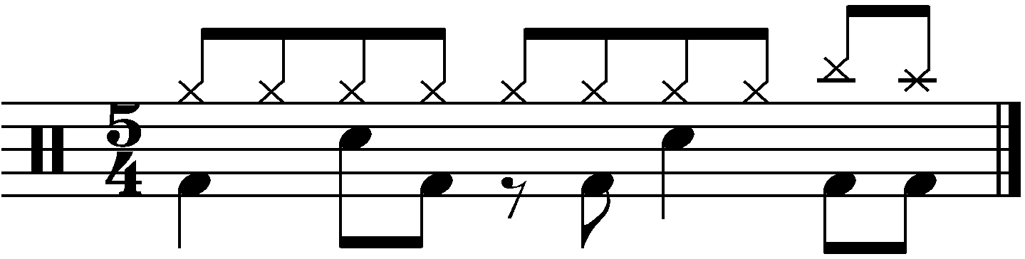 Basic 5/4 groove example 10