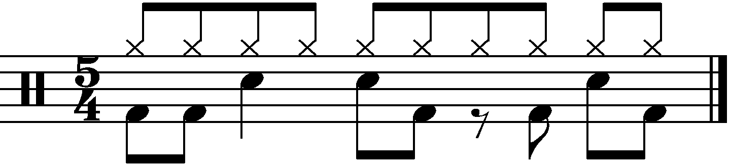 Basic 5/4 groove example 6