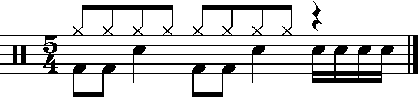 Basic 5/4 groove example 9