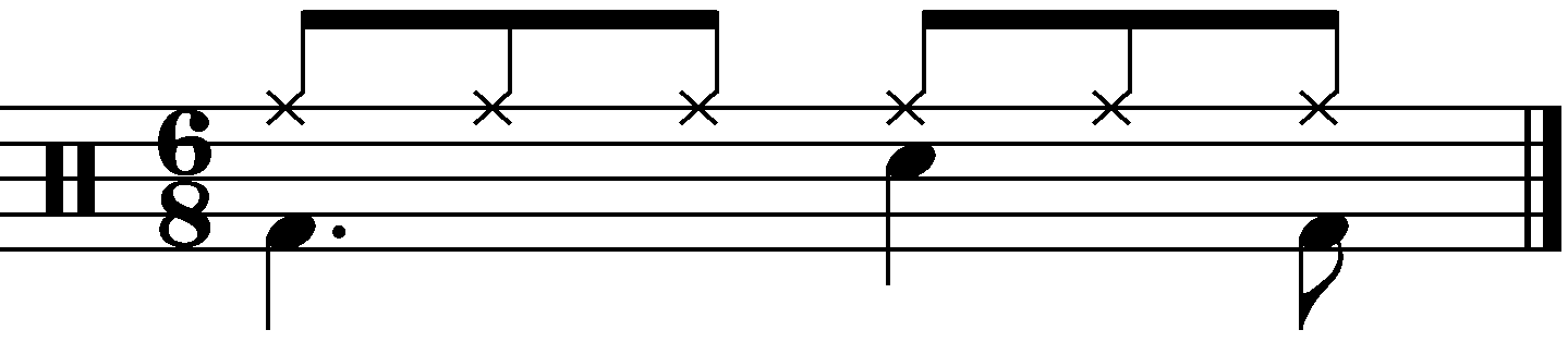 Basic 6/8 groove example 2