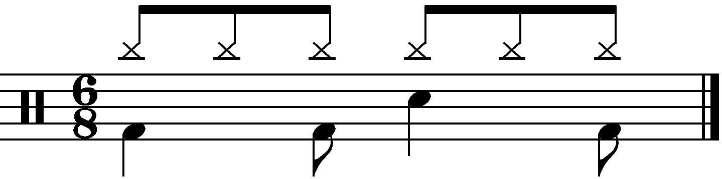 Basic 6/8 groove example 3