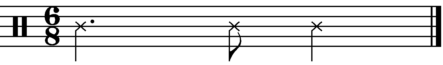 Basic 6/8 groove example 5 rhythm