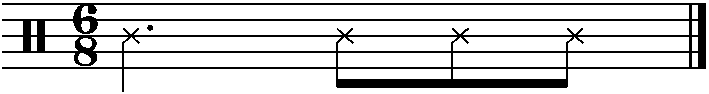 Basic 6/8 groove example 7 rhythm