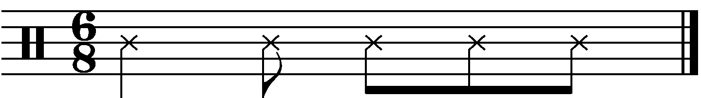 Basic 6/8 groove example 8 rhythm