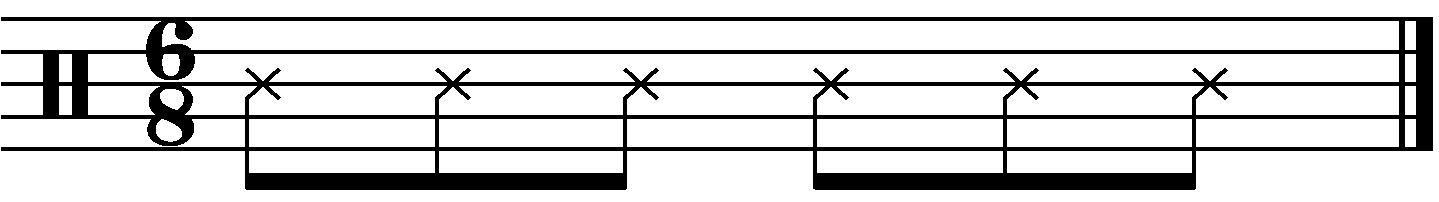 Basic 6/8 groove example 9 rhythm
