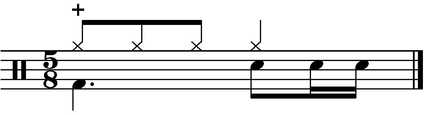 A 5/8 fill built around two sixteenth notes