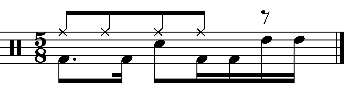 A 5/8 fill built around two sixteenth notes