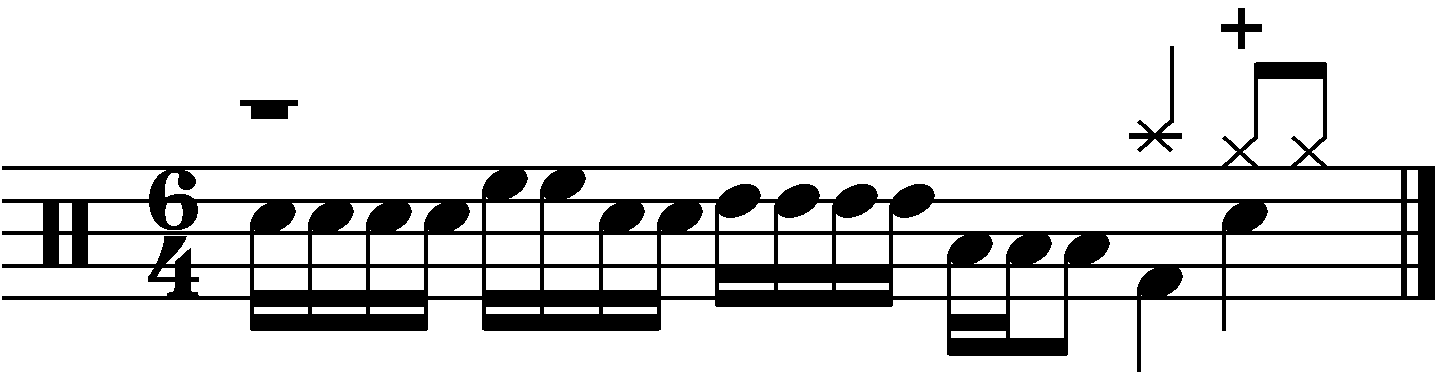 An example of moving a four beat fill in the time signature of 6/4