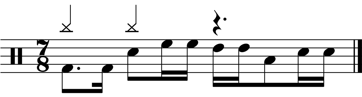 A 7/8 fill built from a specific rhythm