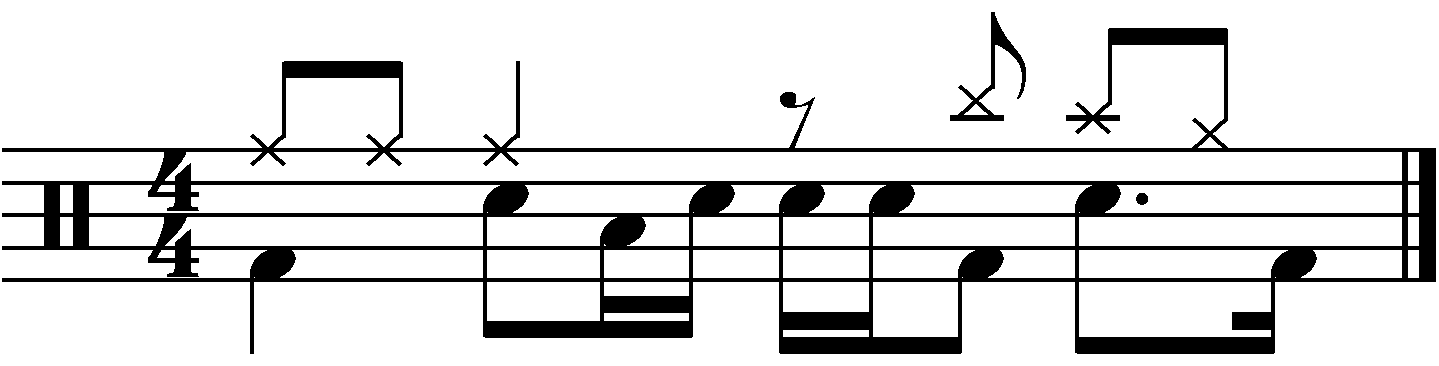 A one beat fill on the + after  beat 2 in 4/4