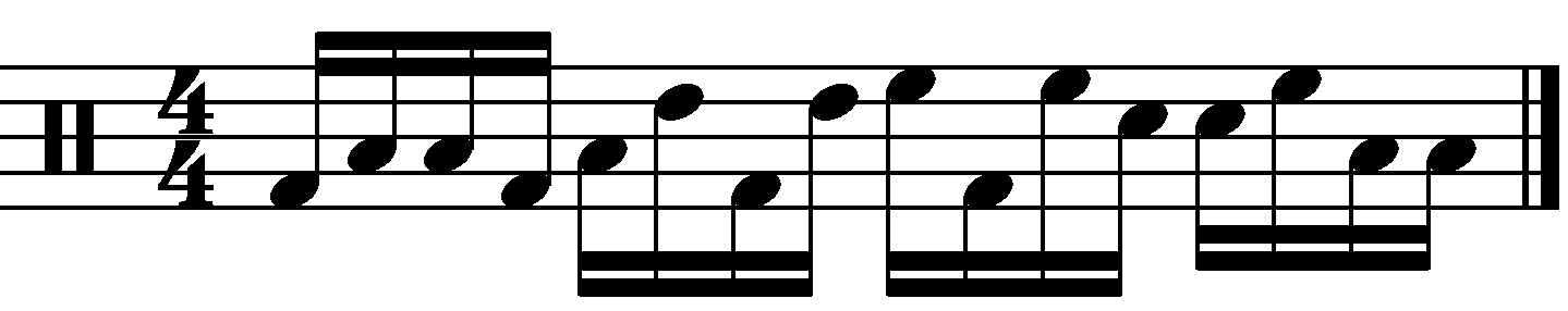 A syncopated fill using hands and feet.