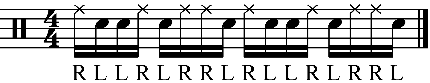 A fill using the inverted paradiddle