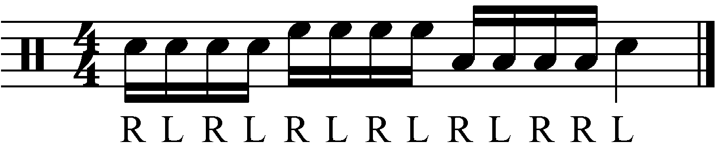 The same fill using Paradiddle sticking