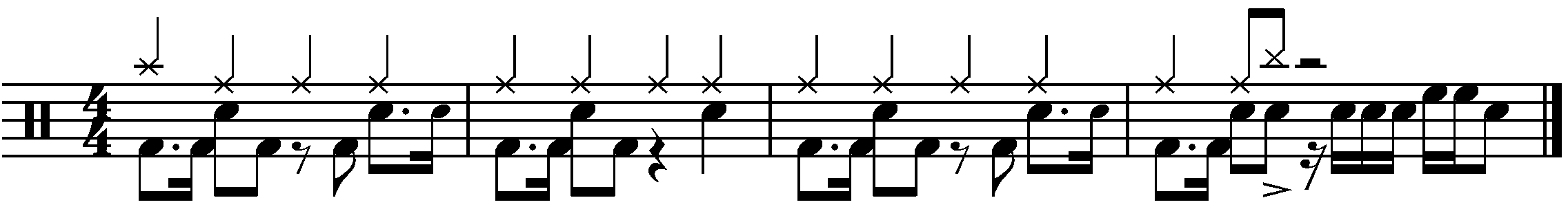 An exmple of pre empting a fill with two eight notes