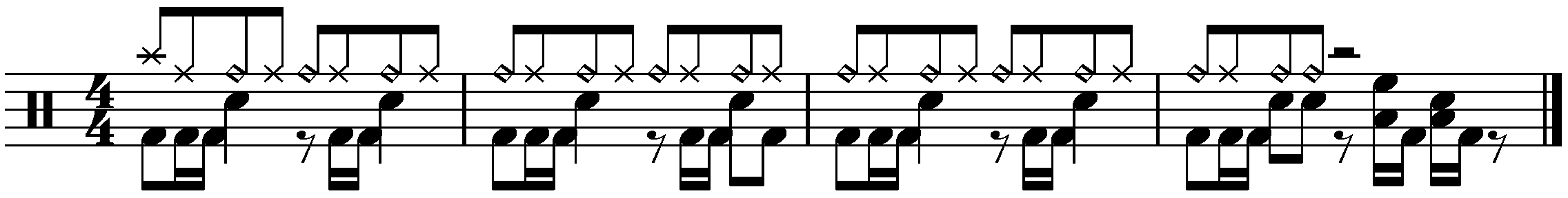 An exmple of pre empting a fill with two eight notes