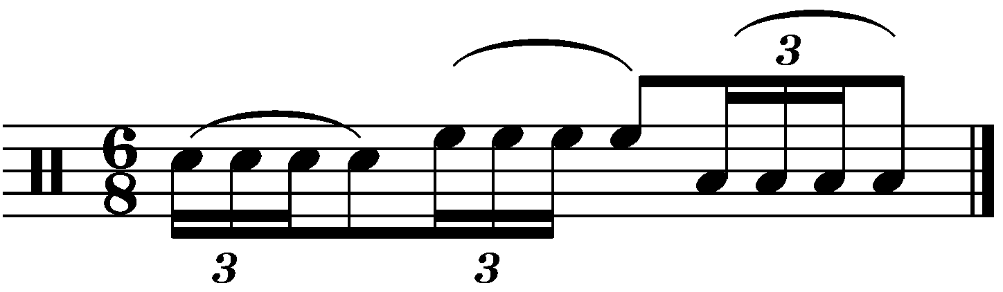 A 6/8 single stroke four fill using a simple orchestration