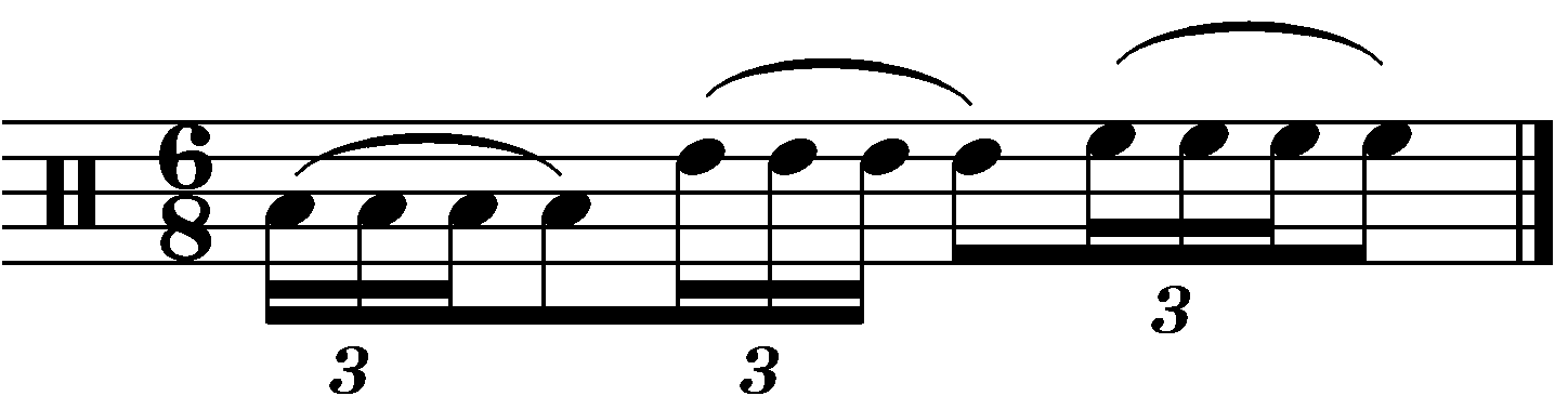 A 6/8 single stroke four fill using a simple orchestration