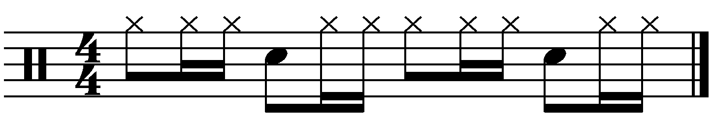 The hands for the common time version of this groove